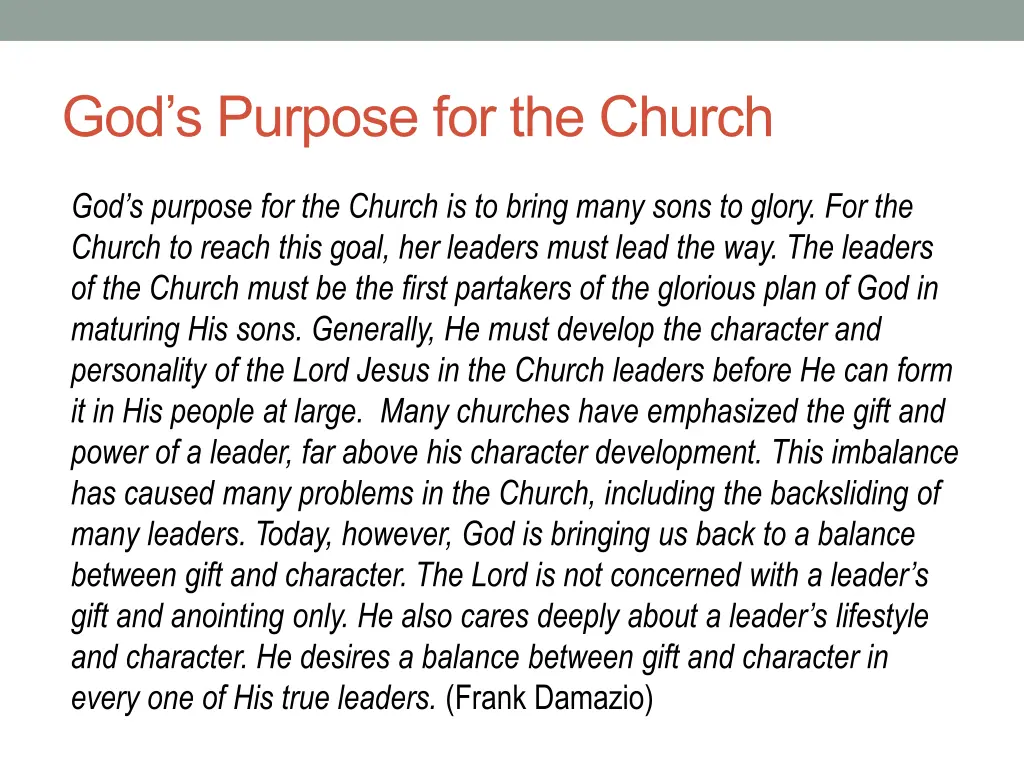god s purpose for the church