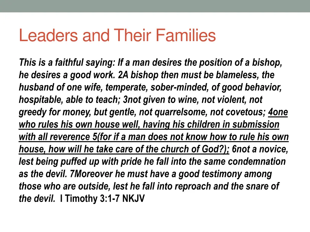 leaders and their families