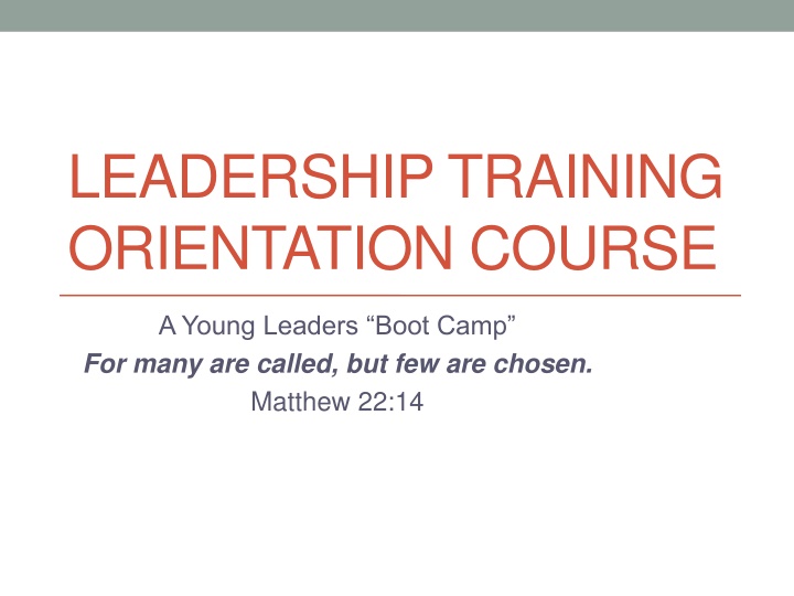 leadership training orientation course