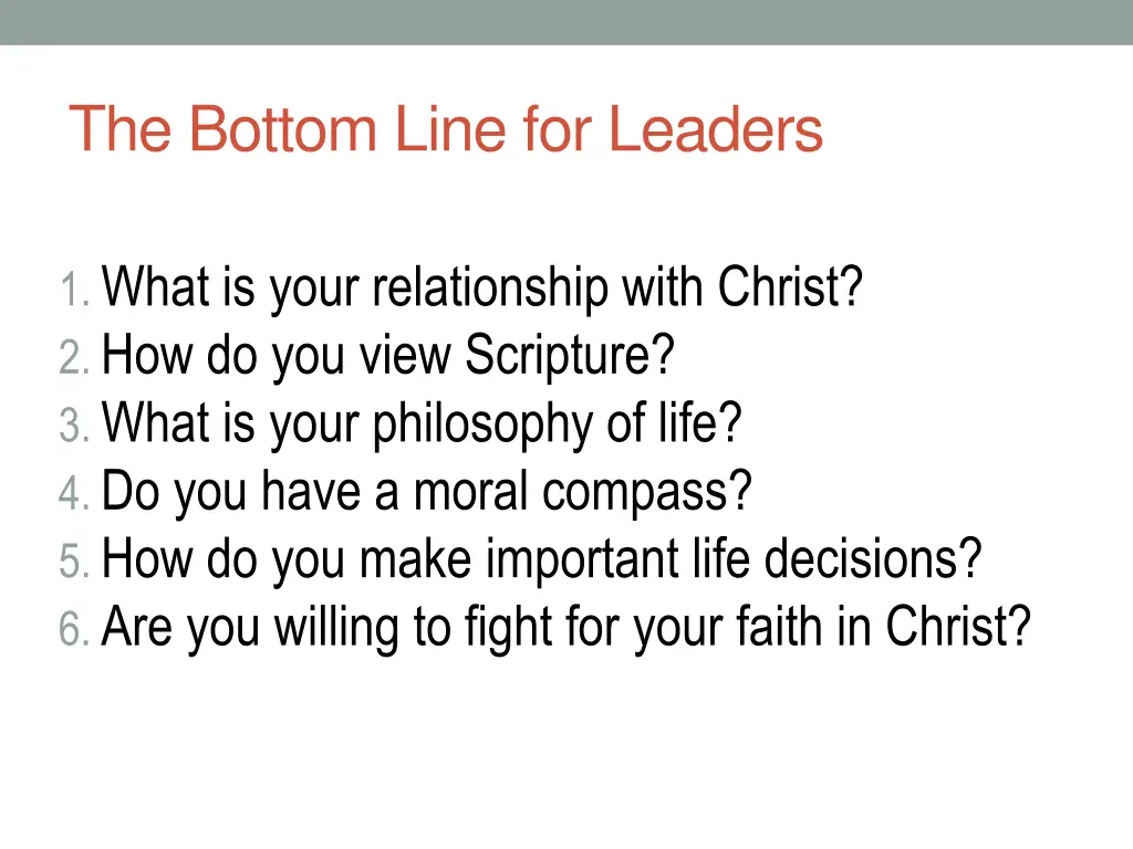the bottom line for leaders
