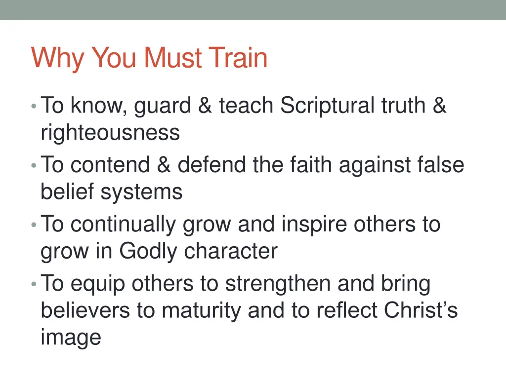 why you must train