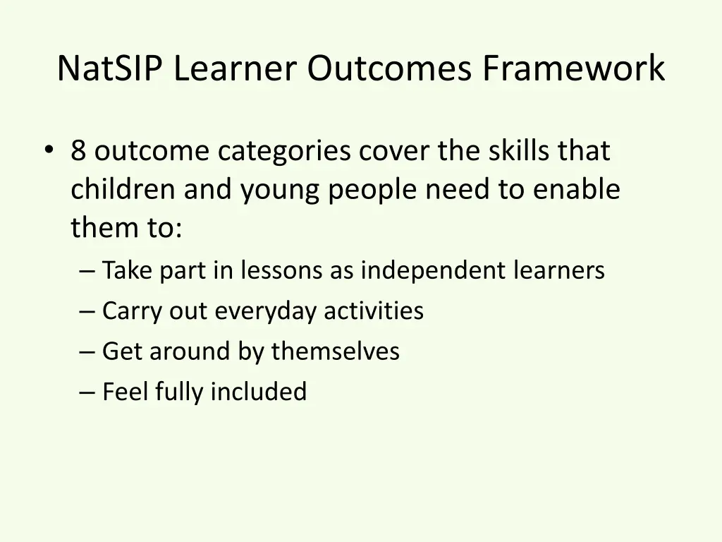 natsip learner outcomes framework