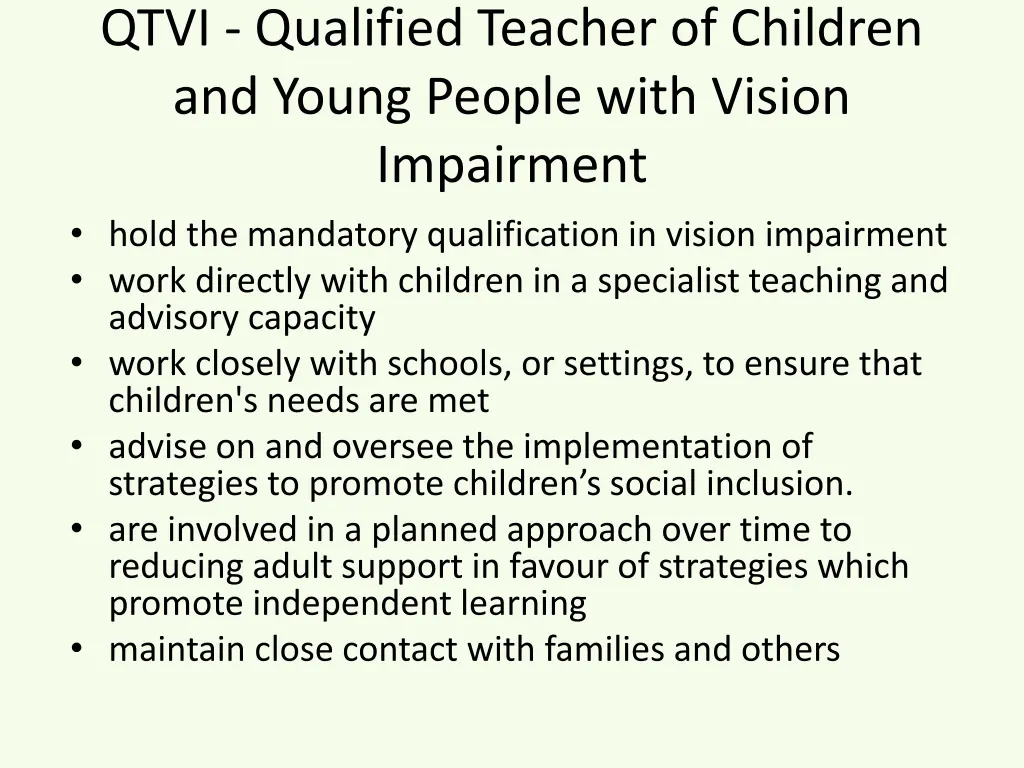 qtvi qualified teacher of children and young