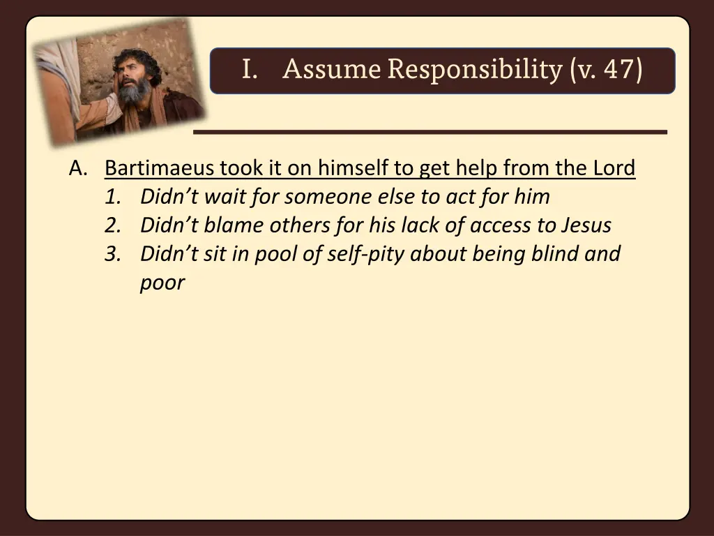 i assume responsibility v 47