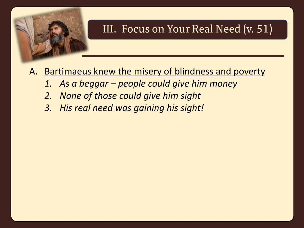 iii focus on your real need v 51