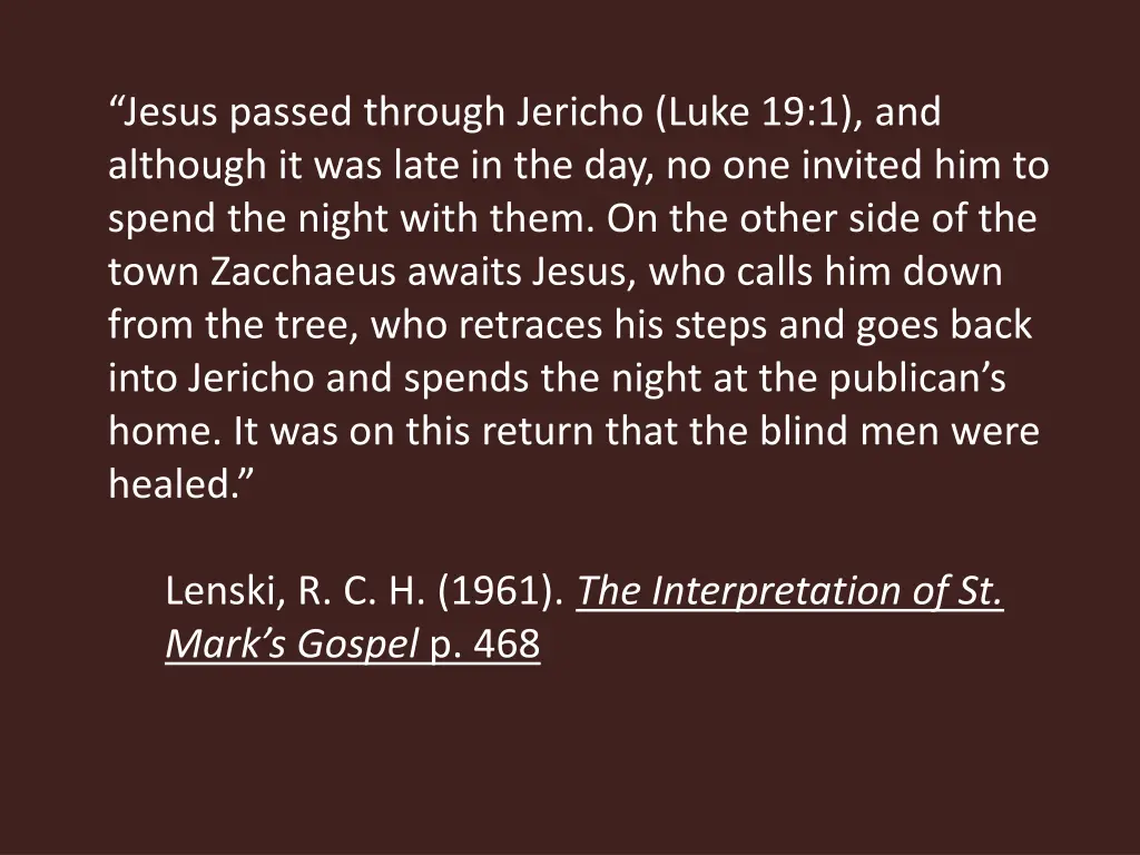 jesus passed through jericho luke