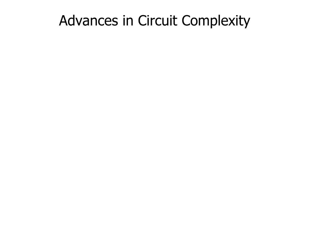advances in circuit complexity