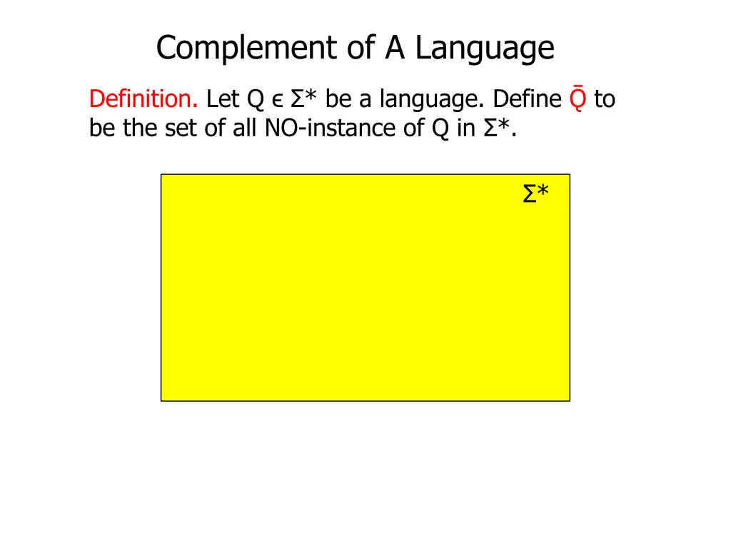 complement of a language 1