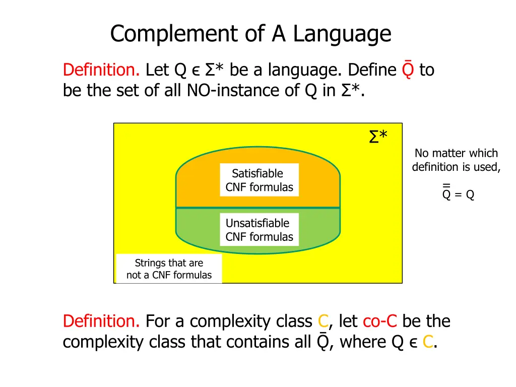 complement of a language 9