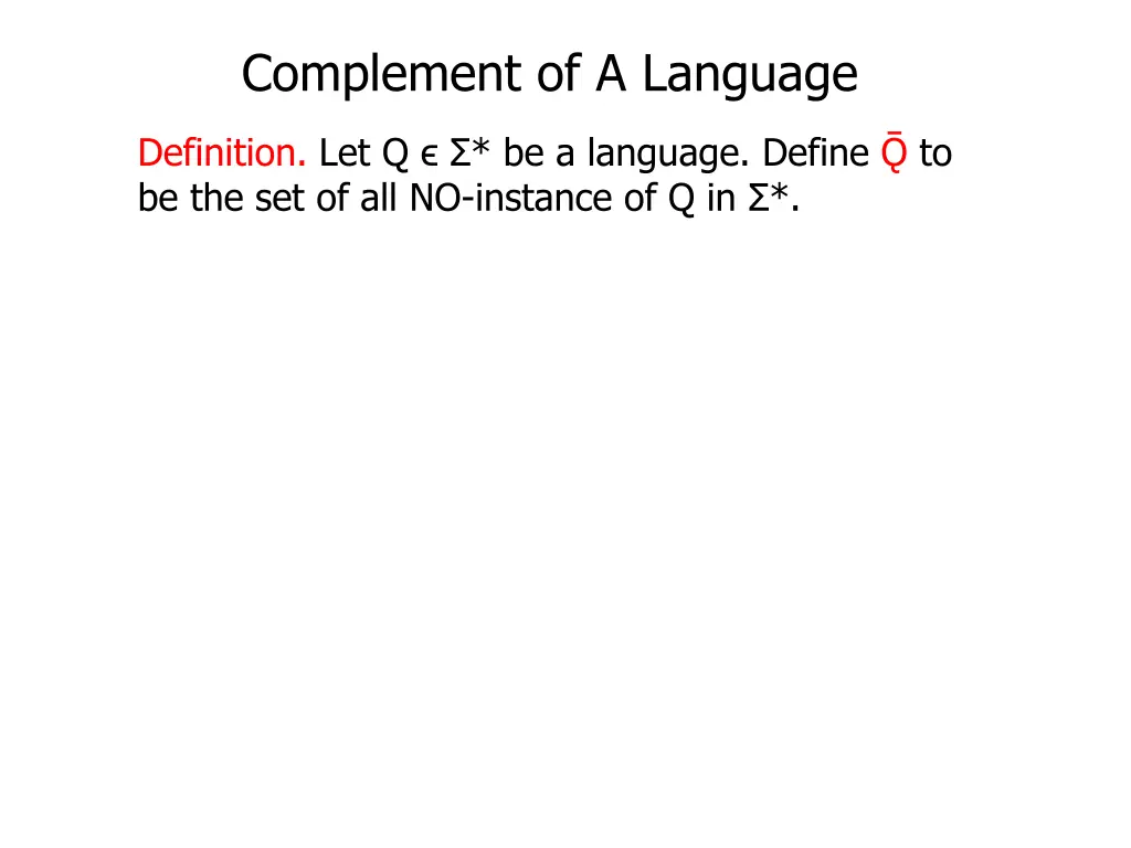complement of a language