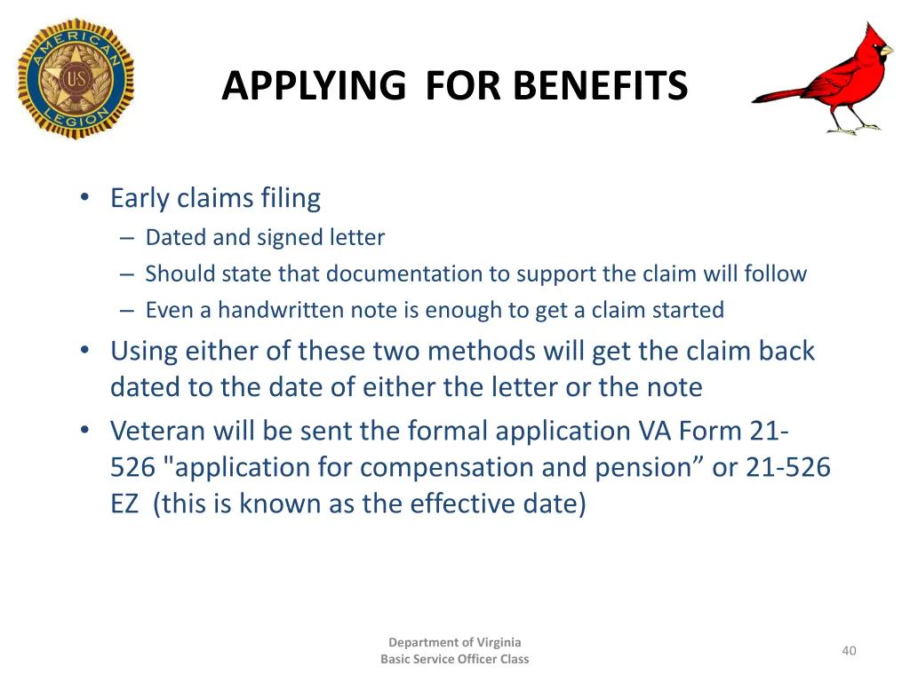 applying for benefits