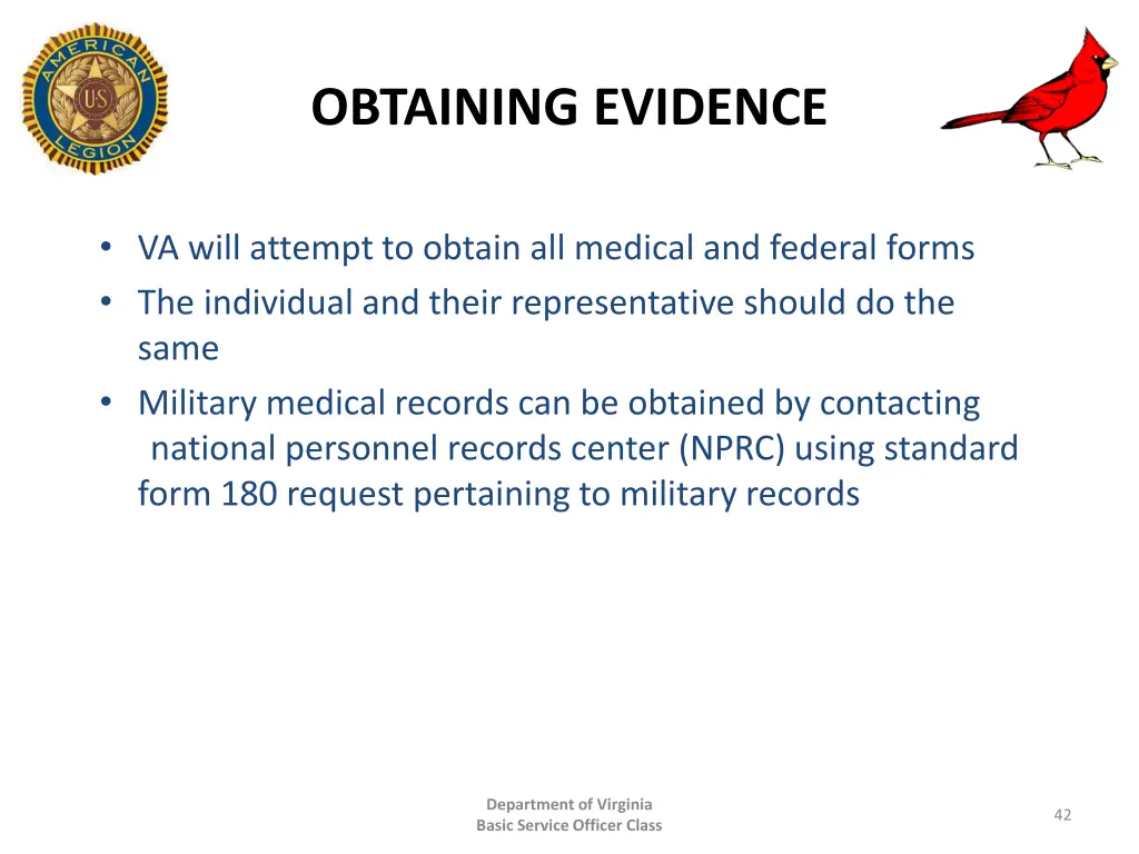 obtaining evidence