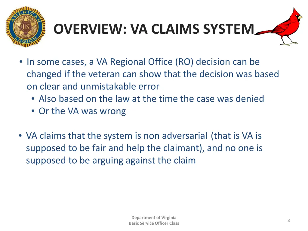 overview va claims system 1