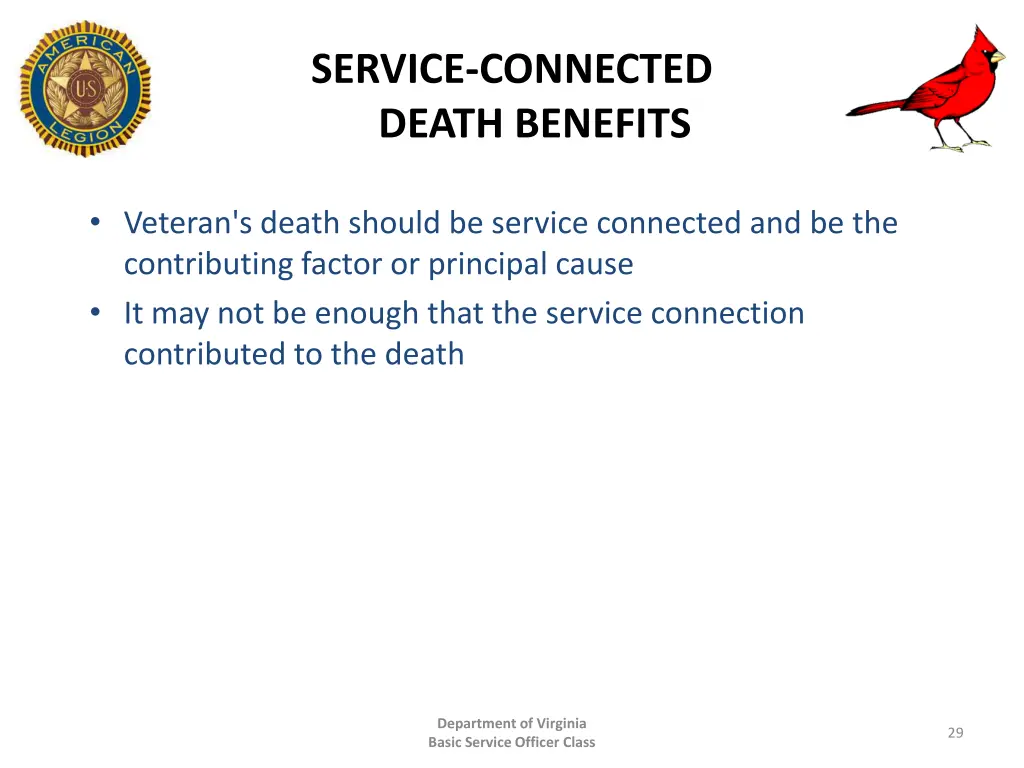 service connected death benefits