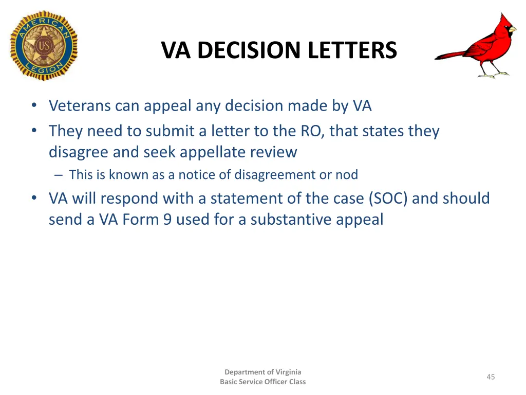 va decision letters