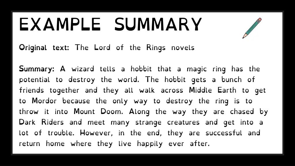 example summary original text