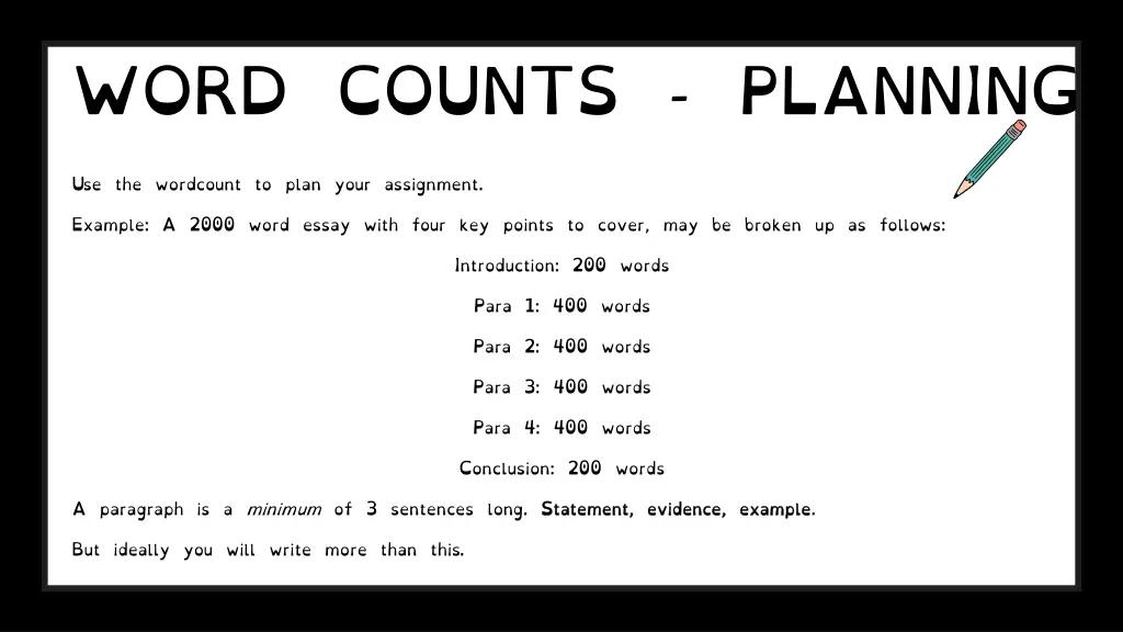 word counts planning