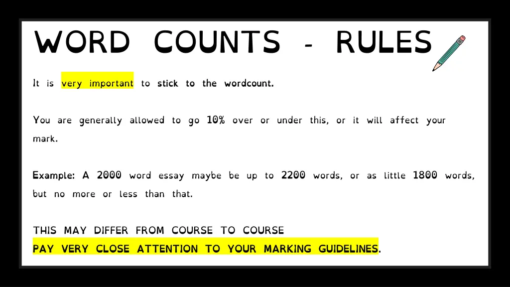 word counts rules