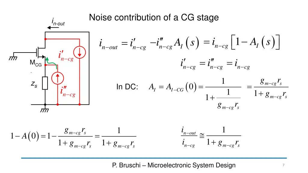 noise contribution of a cg stage 1