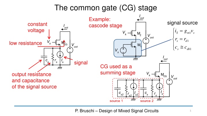 the common gate cg stage