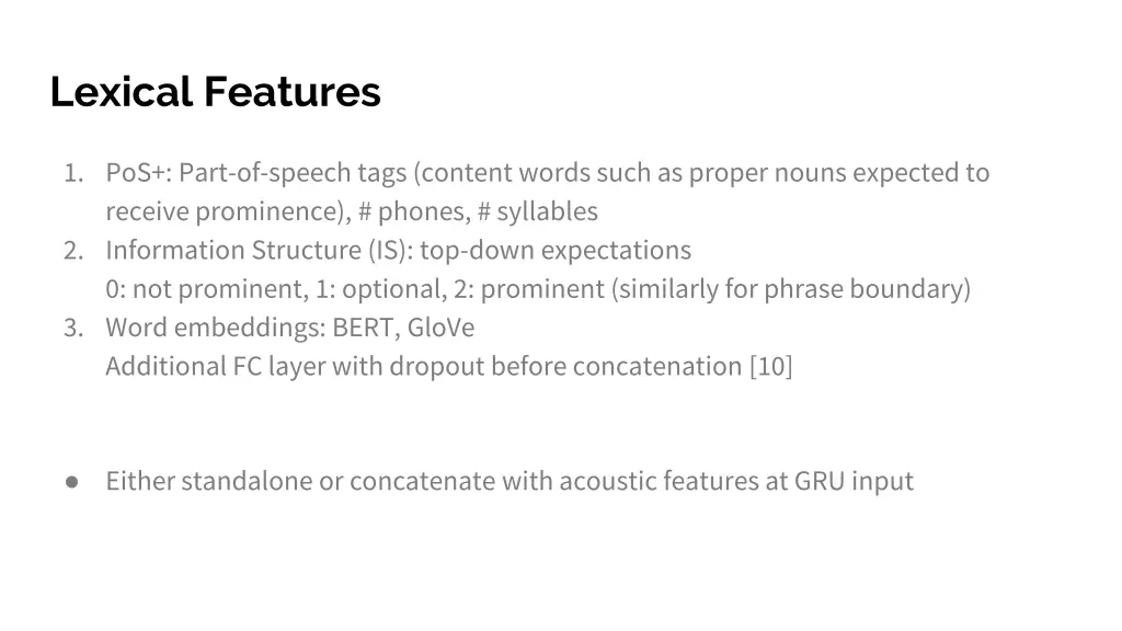 lexical features