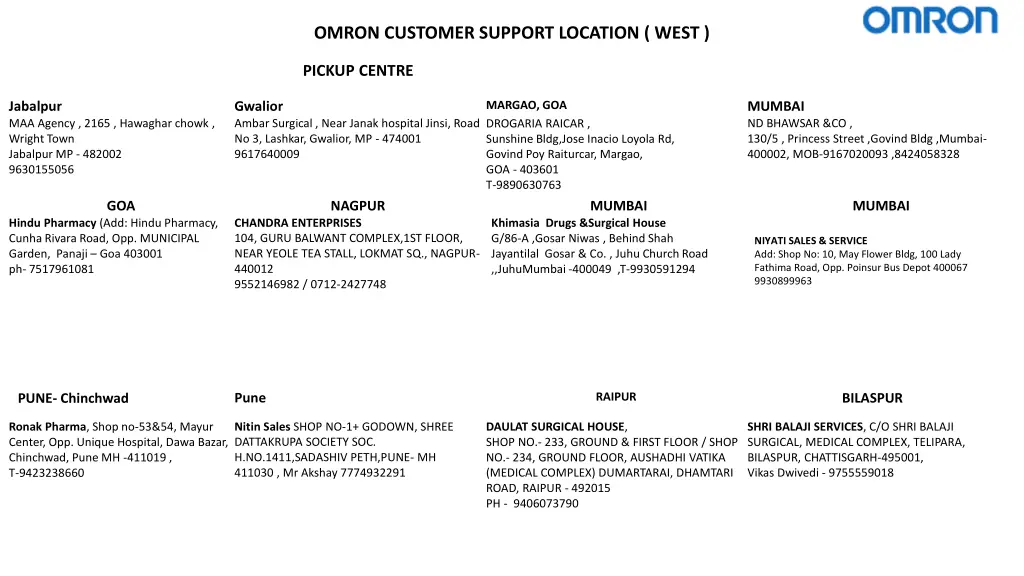 omron customer support location west 1