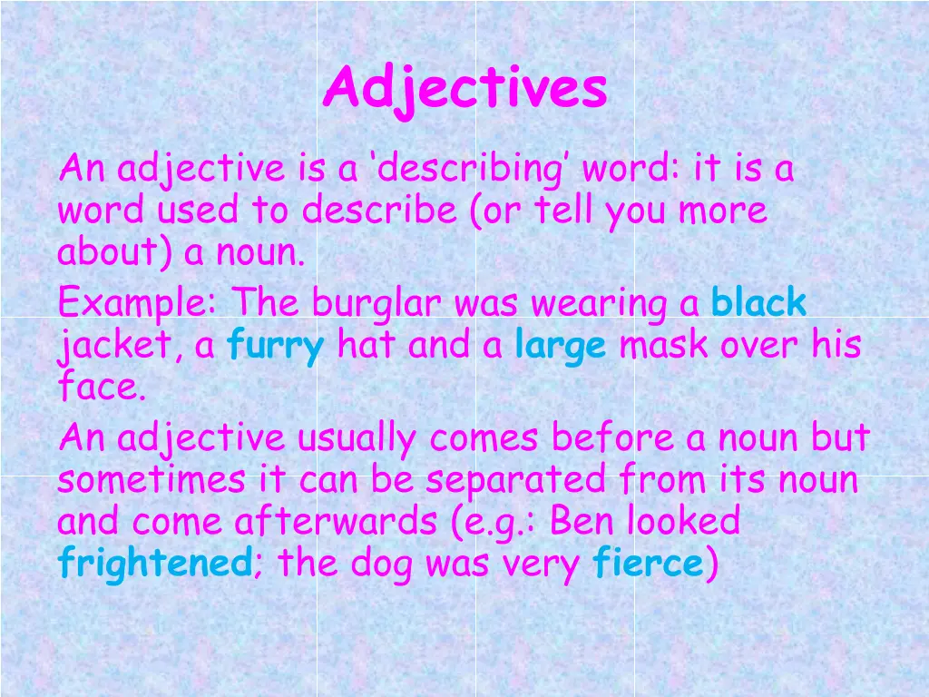 adjectives