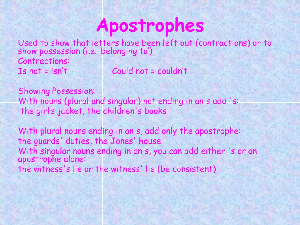 apostrophes