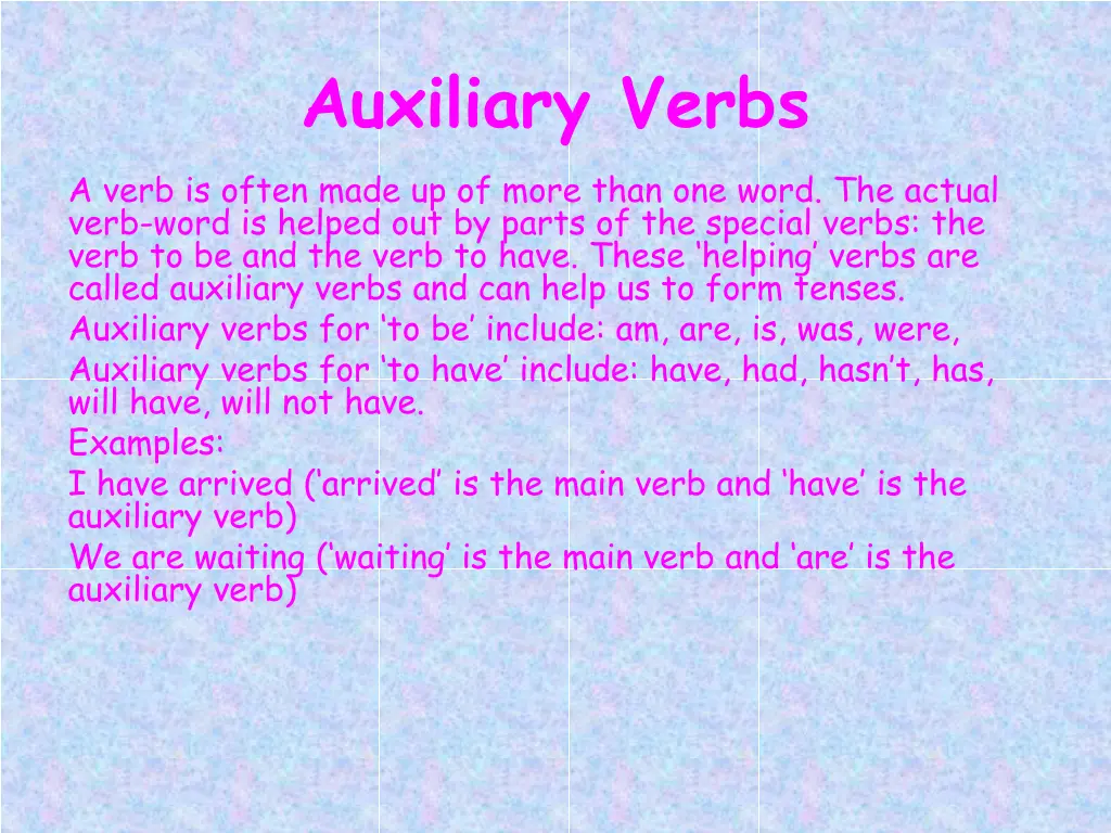 auxiliary verbs