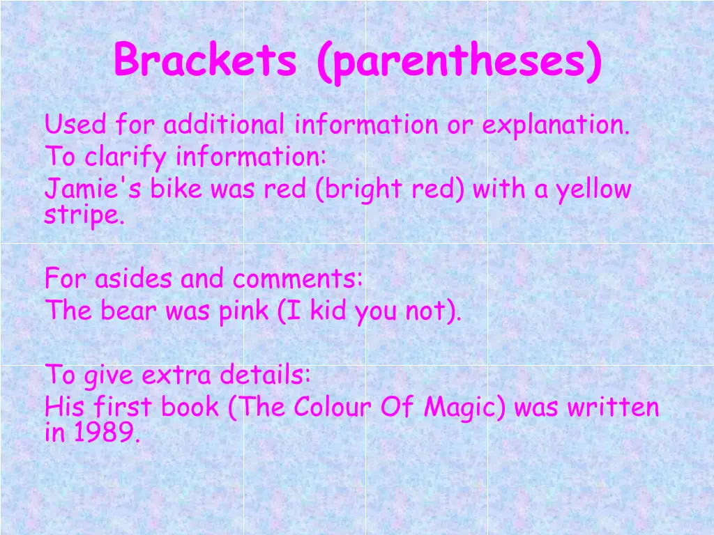 brackets parentheses
