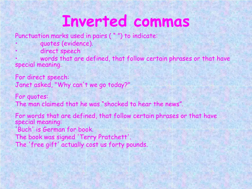 inverted commas punctuation marks used in pairs