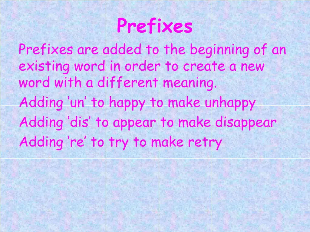 prefixes