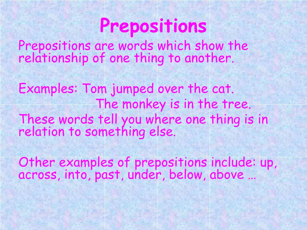 prepositions