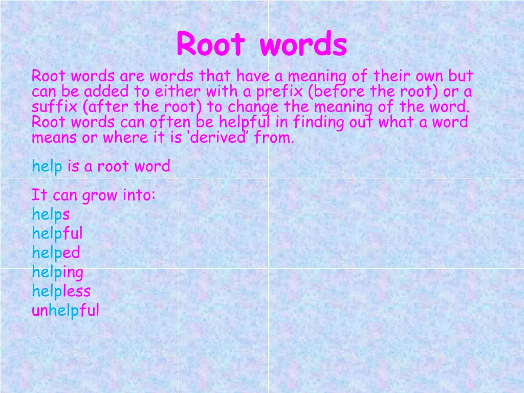 root words