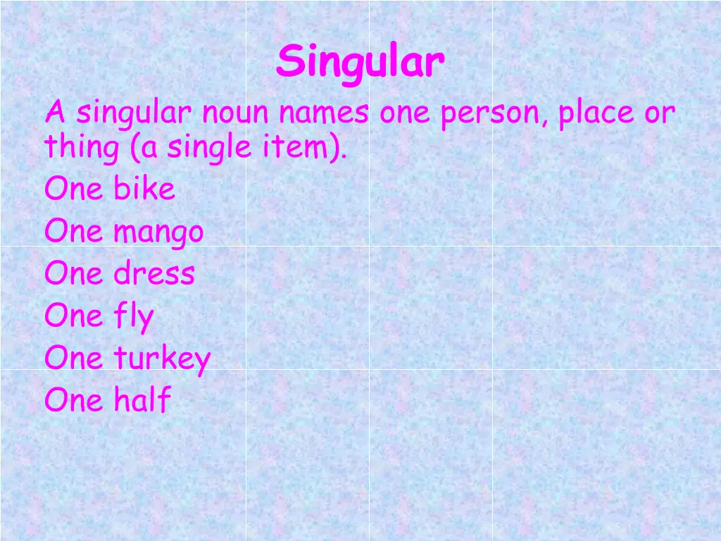 singular