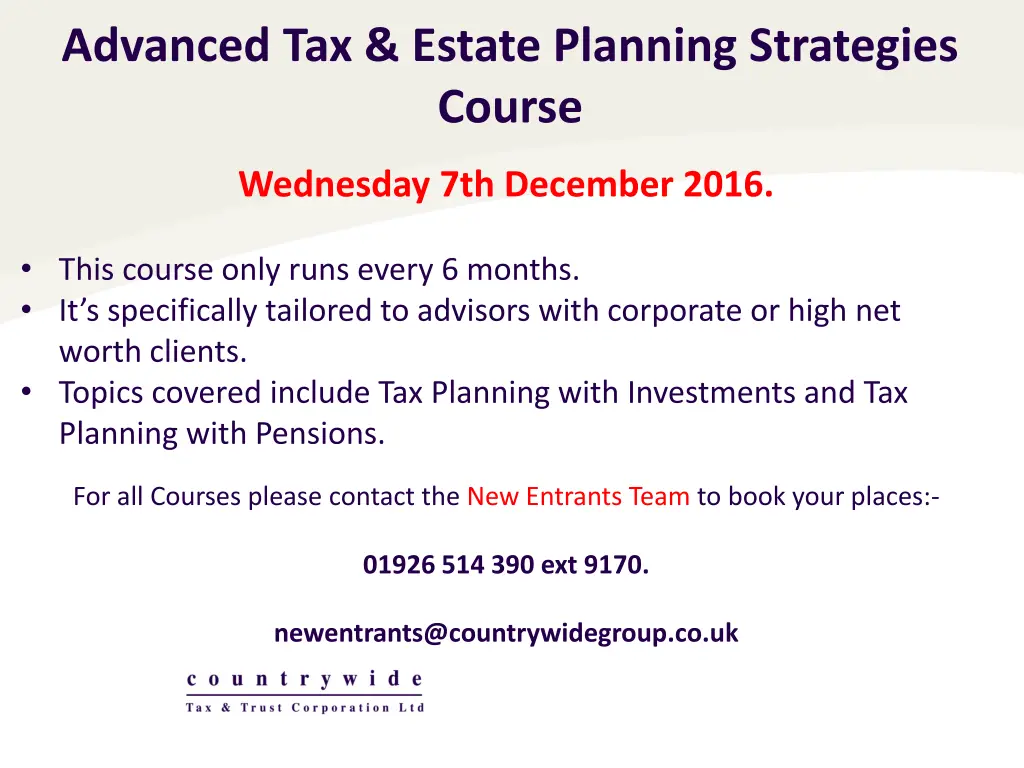 advanced tax estate planning strategies course