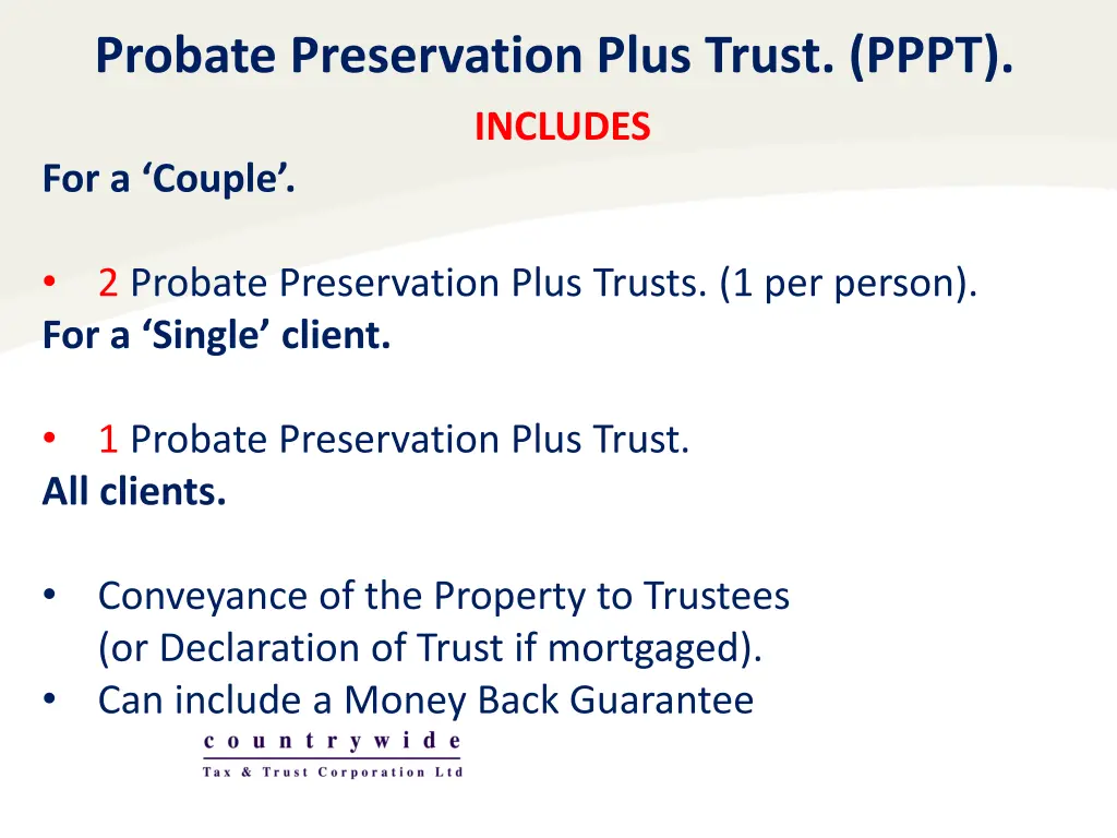 probate preservation plus trust pppt includes