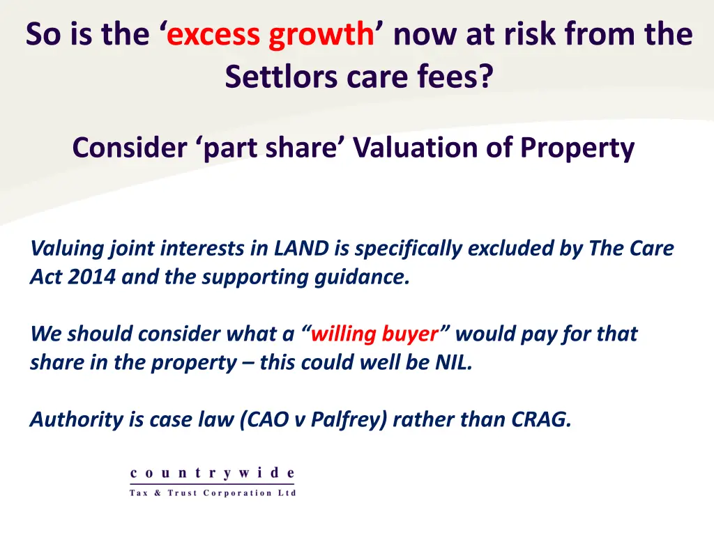 so is the excess growth now at risk from