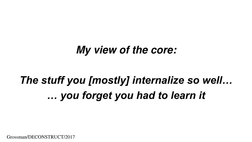 my view of the core