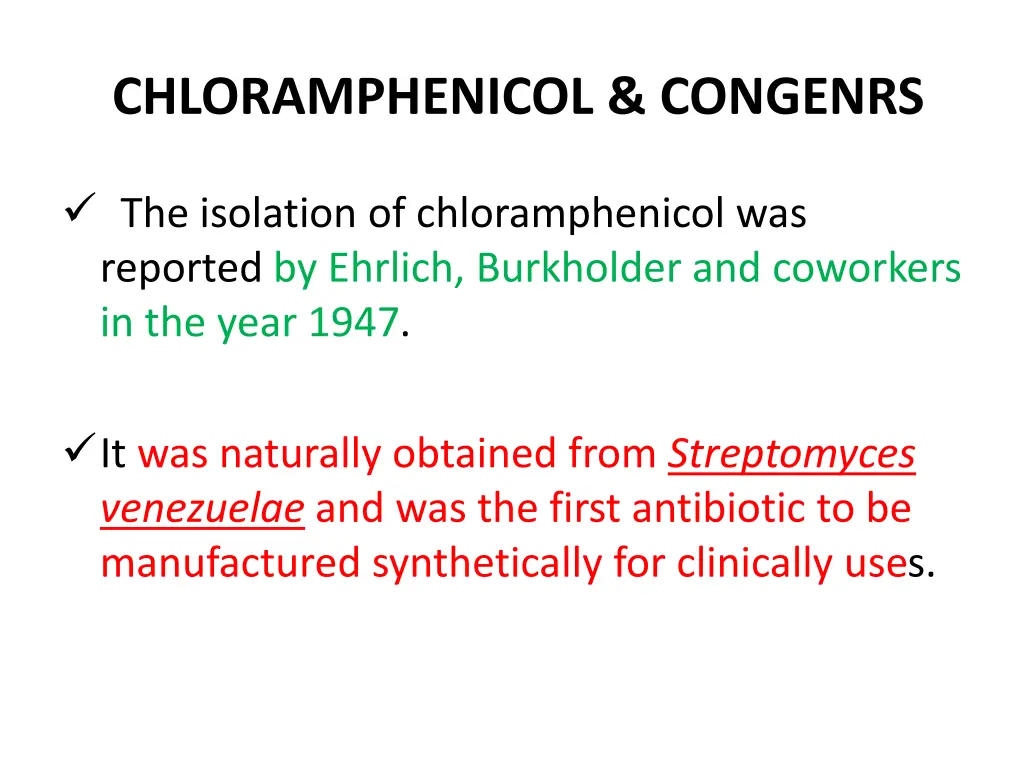 chloramphenicol congenrs