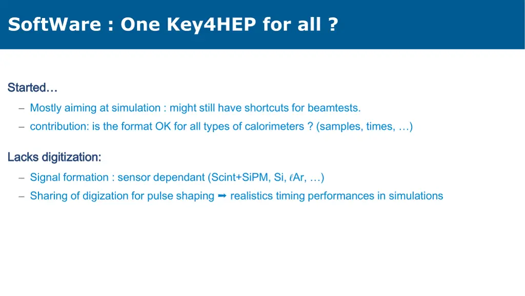 software one key4hep for all