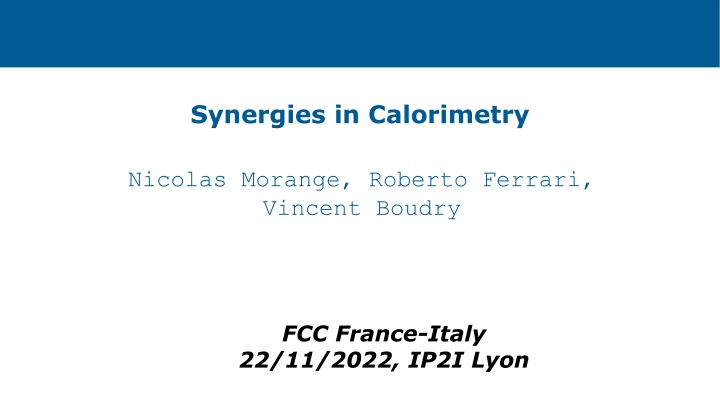 synergies in calorimetry