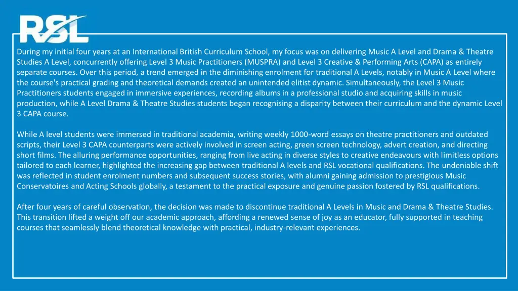 during my initial four years at an international