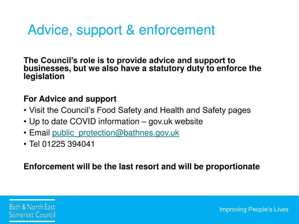 advice support enforcement