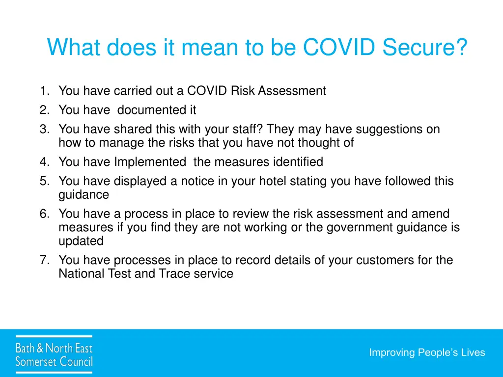 what does it mean to be covid secure