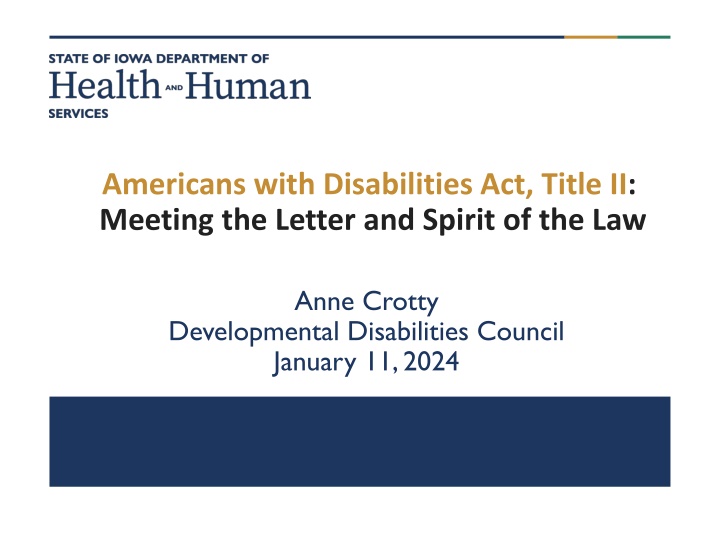 americans with disabilities act title ii meeting