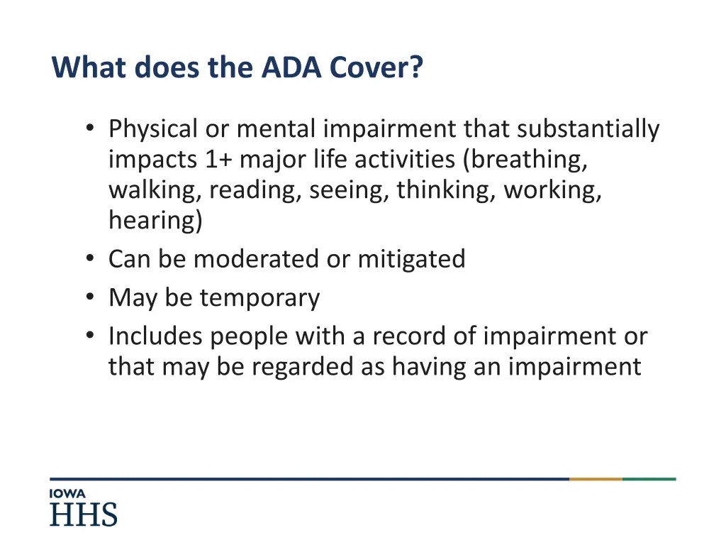 what does the ada cover