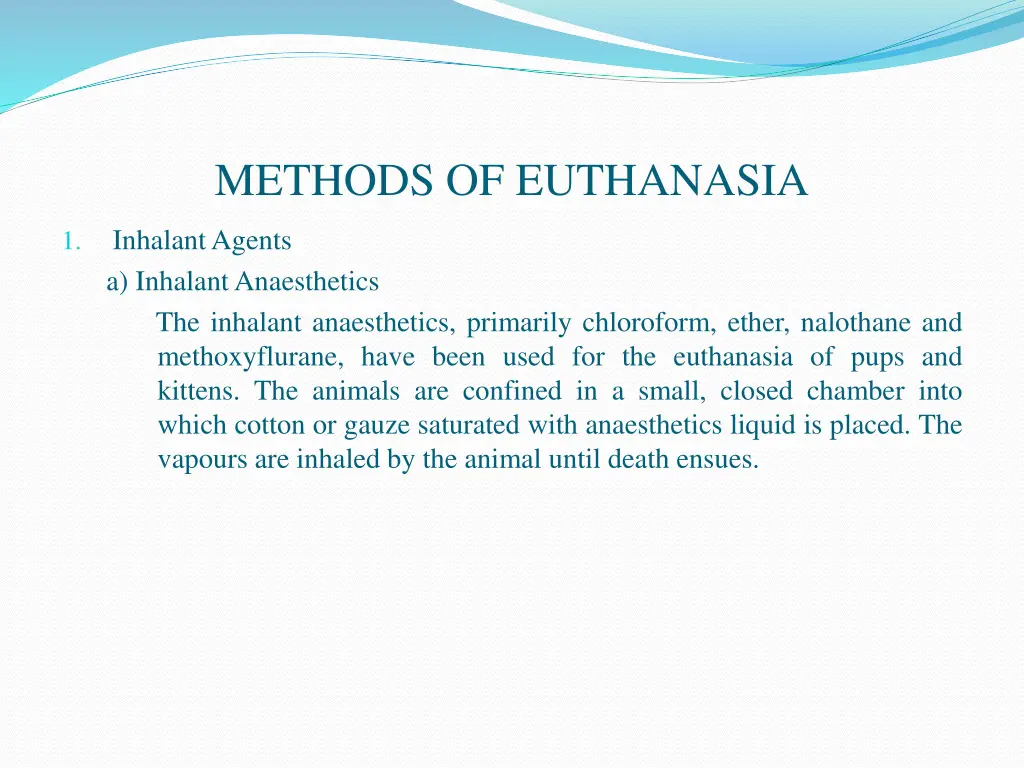 methods of euthanasia