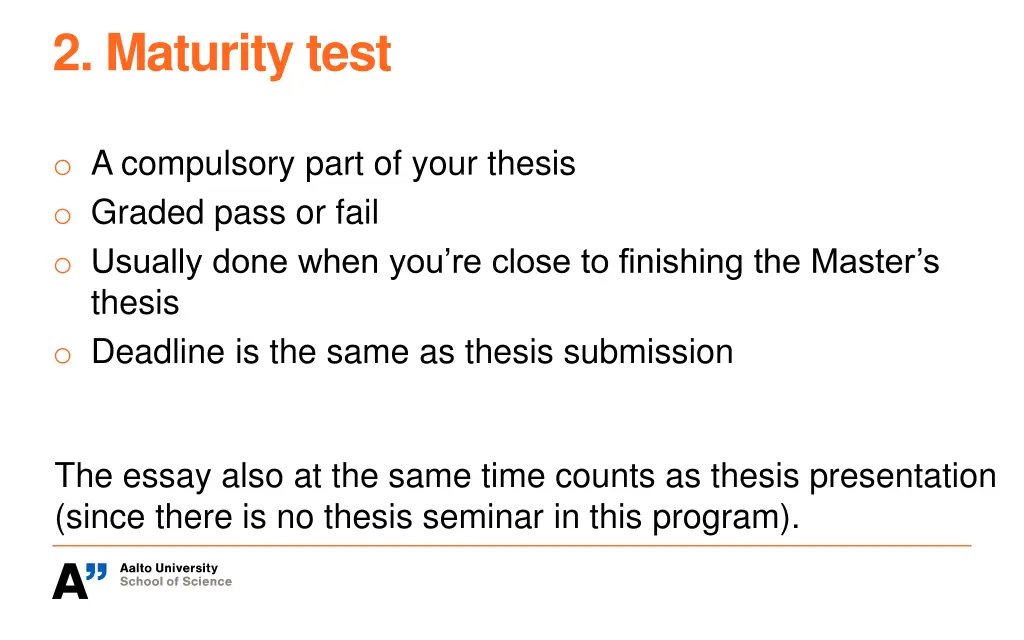 2 maturity test