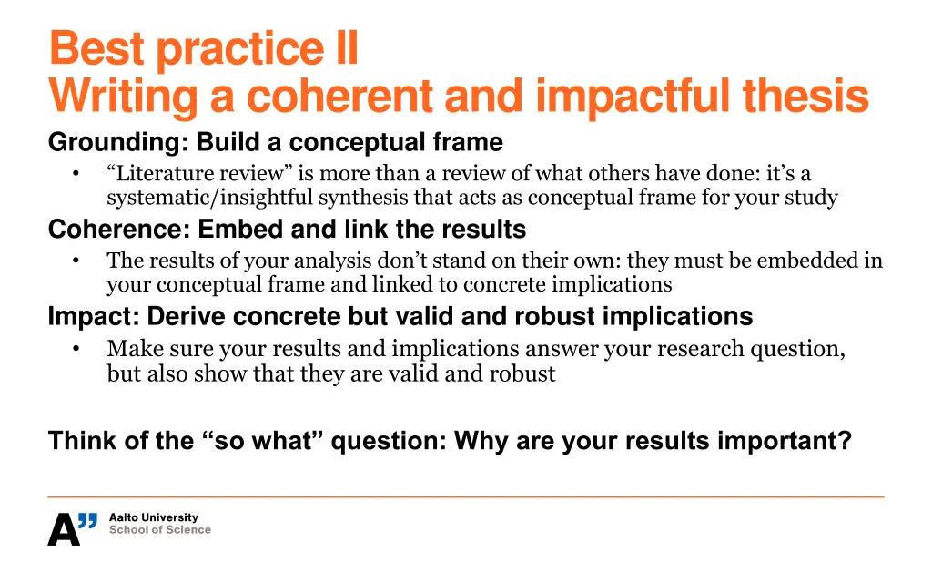 best practice ii writing a coherent and impactful
